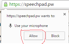 allowing to use microphone