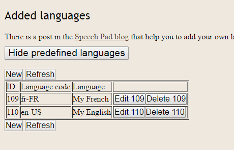 speech recognition language setting